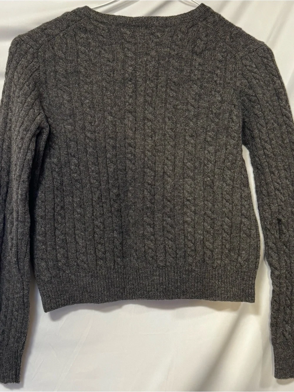 J. Crew Charcoal Cable-Knit Button Cardigan